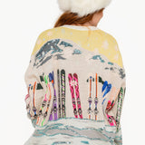 Multi Skis In Snow Mountain Scene Sweater | Queen Of Sparkles