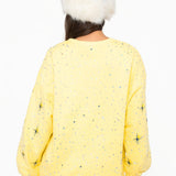 Yellow Rhinestone Skier In Martini Glass Sweatshirt | Queen Of Sparkles