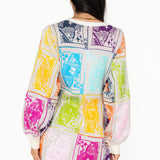 Ivory Multi QOS Card Sweater Dress | Queen Of Sparkles