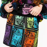 Black Multi QOS Queen Card Button Up Knit Vest | Queen Of Sparkles