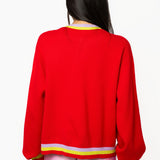 Red Rainbow Santa Button Up Cardigan | Queen Of Sparkles