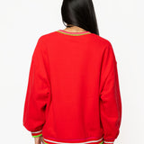 Red Multi Hat Metallic Santa Sweatshirt | Queen Of Sparkles