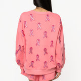 Pink Breast Cancer Ribbon QOS Queen Card Sweatshirt | Queen Of Sparkles
