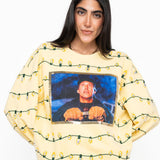 Licensed Yellow Sequin String Lights Clark Griswold Screenprint Sweatshirt | Queen Of Sparkles