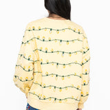 Licensed Yellow Sequin String Lights Clark Griswold Screenprint Sweatshirt | Queen Of Sparkles