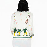 Licensed White Walking Buddy Sequin & Beaded Icon Cardigan | Queen Of Sparkles