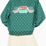 Licensed Green Central Perk Coffee Friends Mockneck Sweatshirt | Queen Of Sparkles