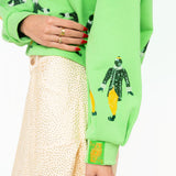 Licensed Green Sequin & Beaded Walking Buddy Icon Sweatshirt | Queen Of Sparkles