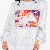 Licensed Friends All The Wedding Dresses Scattered Rhinestone Sweatshirt | Queen Of Sparkles