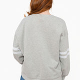 Licensed Grey Friends Huddle Screen Print Sweatshirt With Arm Sport Stripe | Queen Of Sparkles