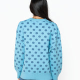Aqua & Green Flower Print Queen Card Sweater | Queen Of Sparkles