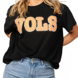 Licensed Tennessee Black Patterned Letters Tee | Queen Of Sparkles