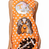Licensed Tennessee Football & Helmet Icon Polka Dot Tank Dress | Queen Of Sparkles