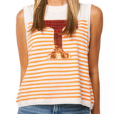 Licensed Tennessee Mascot Striped Knit Tank | Queen Of Sparkles