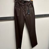 Kelsey High Rise Ankle Flare | Brown Leather
