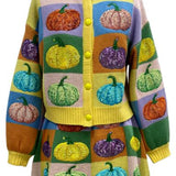 Pastel Colorblock Pumpkin Button Up Cardigan | Queen Of Sparkles
