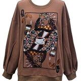 Brown Queen Of Coffee Sweatshirt | Queen Of Sparkles