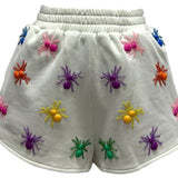 Ivory Multi Beaded Spider Short | Queen Of Sparkles