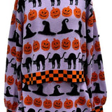 Lavender, Black & Orange Checker Trim Halloween Icon Sweater | Queen Of Sparkles