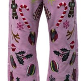 Light Pink Christmas Icons Pant | Queen Of Sparkles