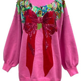 Bright Pink Multi Wreath Around Neck Sweater Dress | Queen Of Sparkles