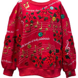 Red Christmas Music Notes Sweatshirt | Queen Of Sparkles