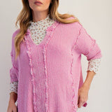 Textured Mineral Wash Top | Bubblegum Pink
