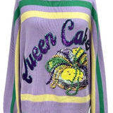 Lavender, Green & Yellow 'Queen Cake' Striped Sweater | Queen Of Sparkles