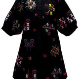 Black XOXO Tic Tac Toe Cotton Button Up Dress | Queen Of Sparkles