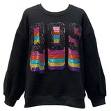 Black Rainbow QOS Logo Sweatshirt | Queen Of Sparkles