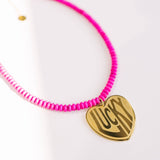 Lucky in Love Stone Necklace | Hot Pink