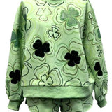 Light Green Groovy Shamrock Sweatshirt | Queen Of Sparkles