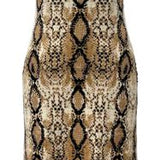 Snake Print Rainbow Trim Knit Midi Dress | Queen Of Sparkles