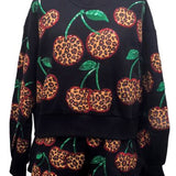 Black Leopard Cherry Sweatshirt | Queen Of Sparkles