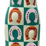 Teal Checkered Horse Shoe Knit Maxi Dress | Queen Of Sparkles