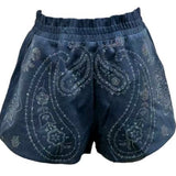 Denim Sequin Paisley Print Short | Queen Of Sparkles