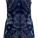 Denim Sequin Paisley Button Up Tank Dress | Queen Of Sparkles