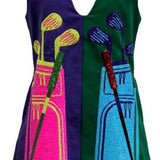 Green & Purple Colorblock Golf Clubs Tank Dress | Queen Of Sparkles