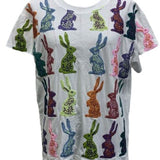 White Multi Easter Bunny Tee | Queen Of Sparkles