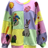 Pastel Colorblock Easter Icon Sweatshirt | Queen Of Sparkles
