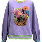 Lavender Easter Egg & Flower Basket Sweatshirt | Queen Of Sparkles