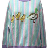 Pastel Striped Duck & Chicks Sweater | Queen Of Sparkles