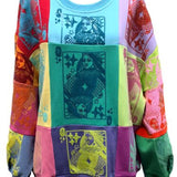 Multi Colorblock QOS Card Logo Sweatshirt | Queen Of Sparkles