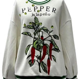 Beige Jalapeno Pepper Seed Packet Sweatshirt | Queen Of Sparkles