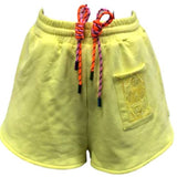 Yellow Tonal QOS Logo Tie Short | Queen Of Sparkles