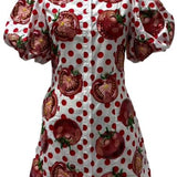 White & Red Polka Dot Tomato Button Up Dress | Queen Of Sparkles