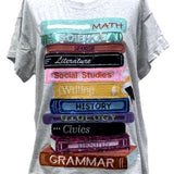 Grey School Books Tee