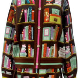 Brown Multi Library Books Cardigan | Queen Of Sparkles