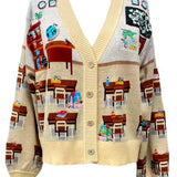 Multi School Classroom Scene Cardigan | Queen Of Sparkles