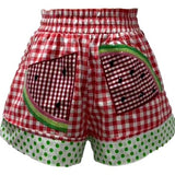 Red Gingham & Green Polka Dot Watermelon Short | Queen Of Sparkles